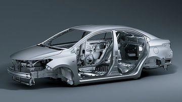 Hệ thống khung xe GOA của Toyota Vios được đánh giá rất cao.