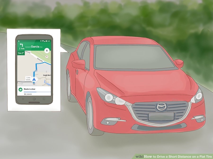 Không lái xe ô tô thủng lốp đi quá xa..