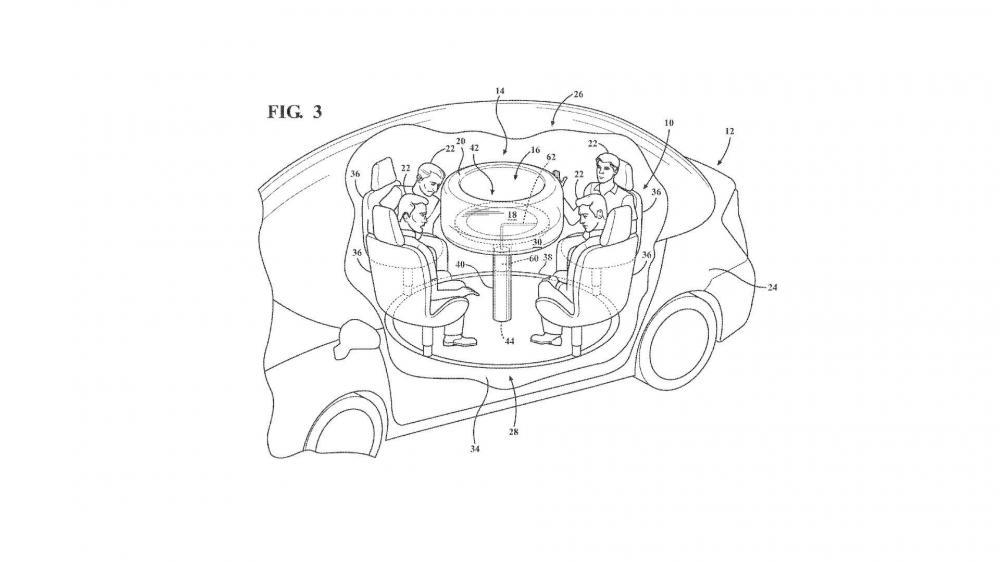 Ford sáng chế bàn với túi khí đặc biệt cho xe tự hành/