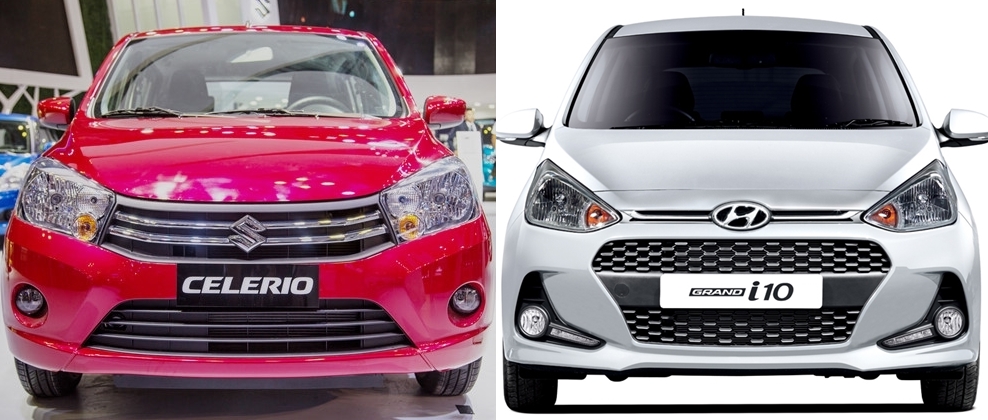 So sánh Suzuki Celerio 2018 và Hyundai Grand i10 2018 về đầu xe