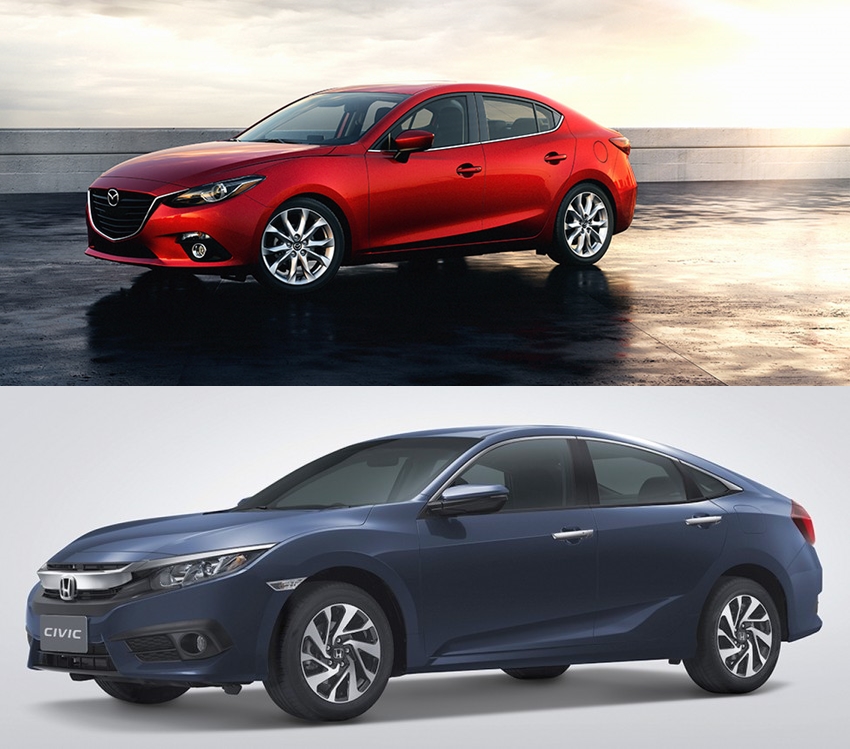 So sánh xe Mazda3 2.0L 2018 và Honda Civic 1.8E 2018 về thân xe