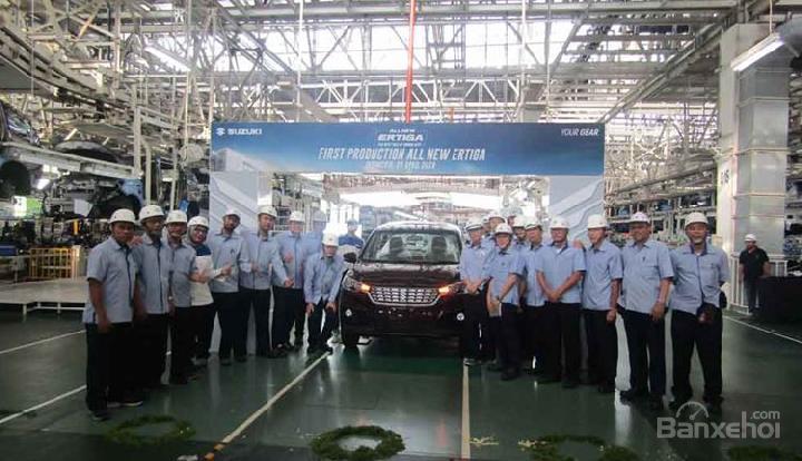 Vừa ra mắt, Suzuki Ertiga 2018 đã nhanh chóng lên dây chuyền sản xuất.