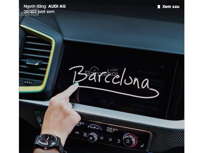 Màn hình cảm ứng của Audi A1 2019 với dòng chữ Barcelona z