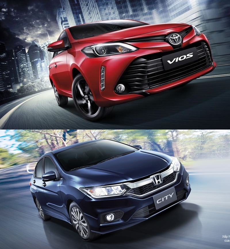 So sánh xe Toyota Vios 2018 và Honda City 2018 về đầu xe 1.
