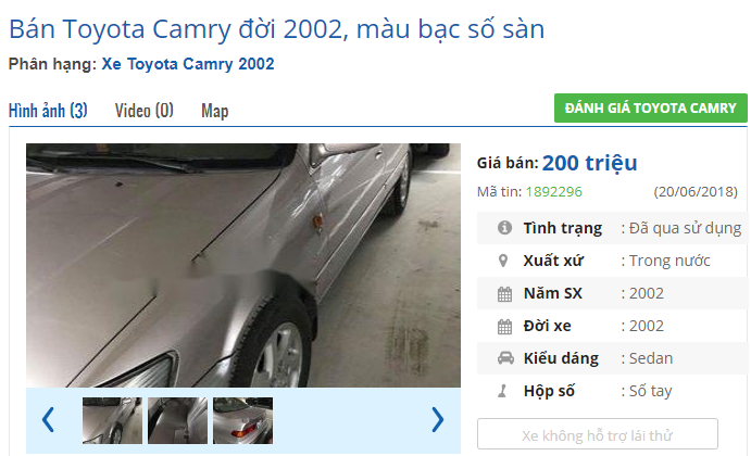 Toyota Camry đời 2002