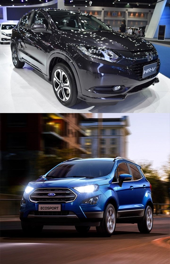 So sánh xe Honda HR-V 1.8L 2018 và Ford Ecosport Titanium 1.0L EcoBoost 2018  về đầu xe 1.