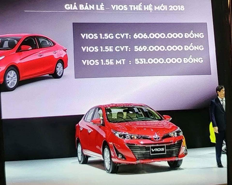 Giá xe Toyota Vios 2019 mới tăng cao nhất 41 triệu so với phiên bản cũ.