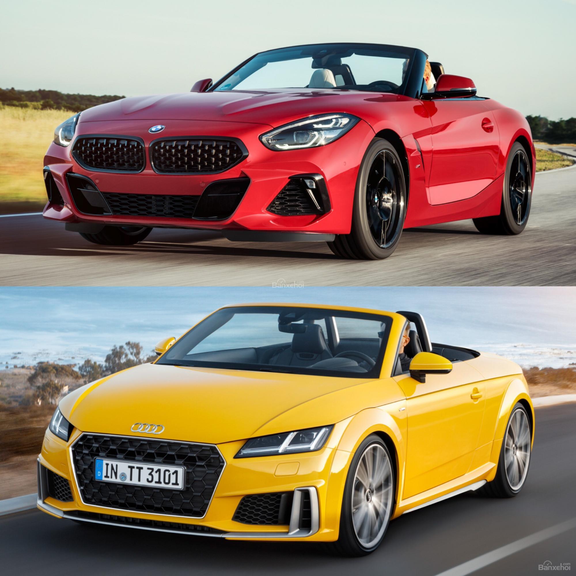 So sánh BMW Z4 2019 và Audi TT Roadster - Đầu xe.