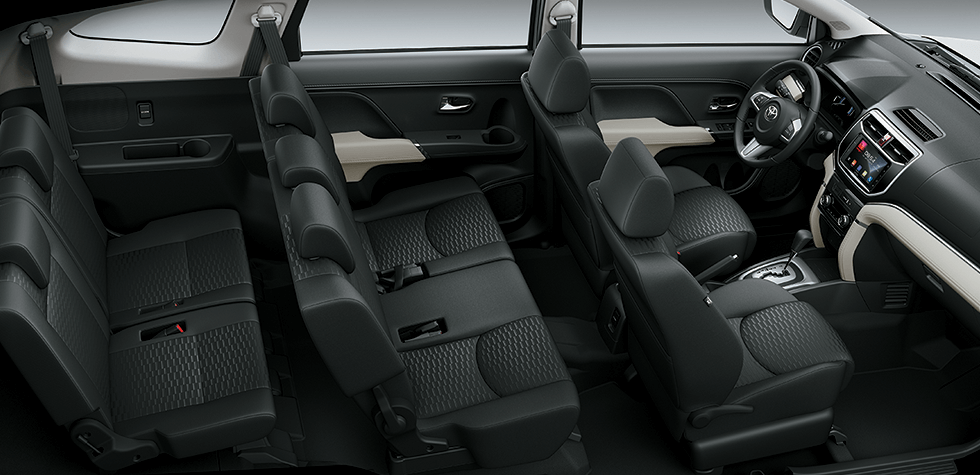 Đánh giá xe Toyota Rush 2019: Xe có cấu hình 7 chỗ ngồi.
