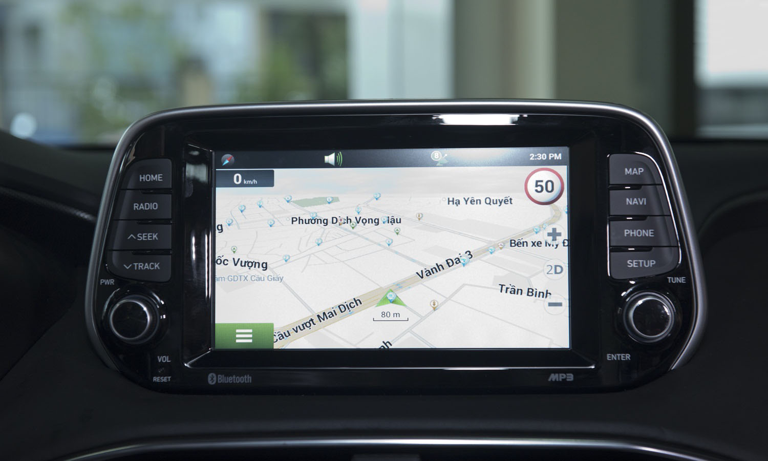 Đánh giá xe Hyundai Santa Fe 2019: Màn hình cảm ứng 7 inch có tiếng Việt Ảnh chụp màn hình xe Hyundai Santa Fe 2019