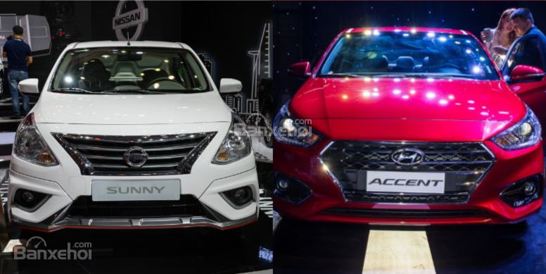 Nissan Sunny XV 2019 và Hyundai Accent 1.4AT 2018