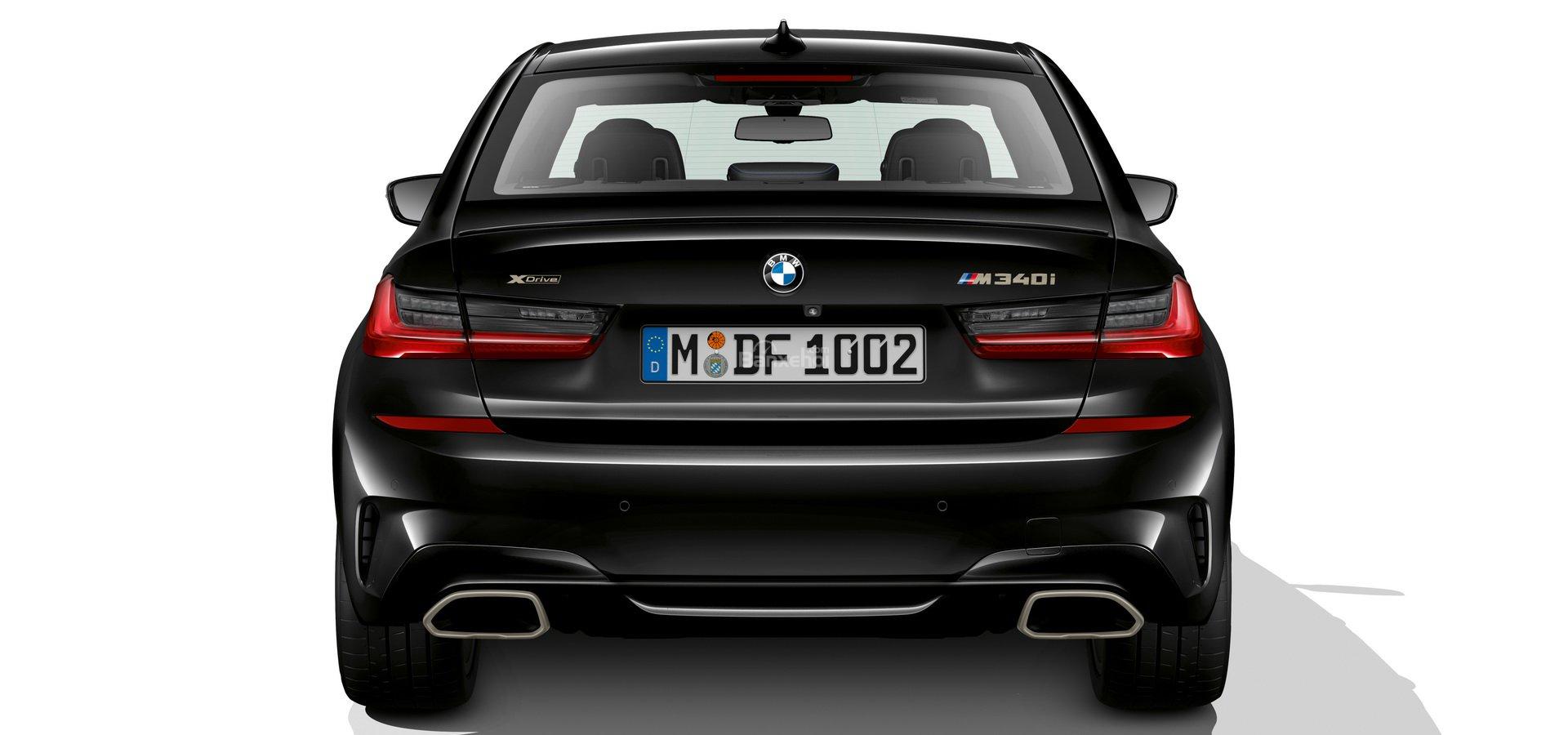 Đuôi xe BMW M340i.