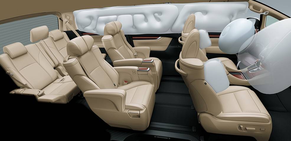 Đánh giá xe Toyota Alphard Luxury 2019: Hệ thống túi khí an toàn 1