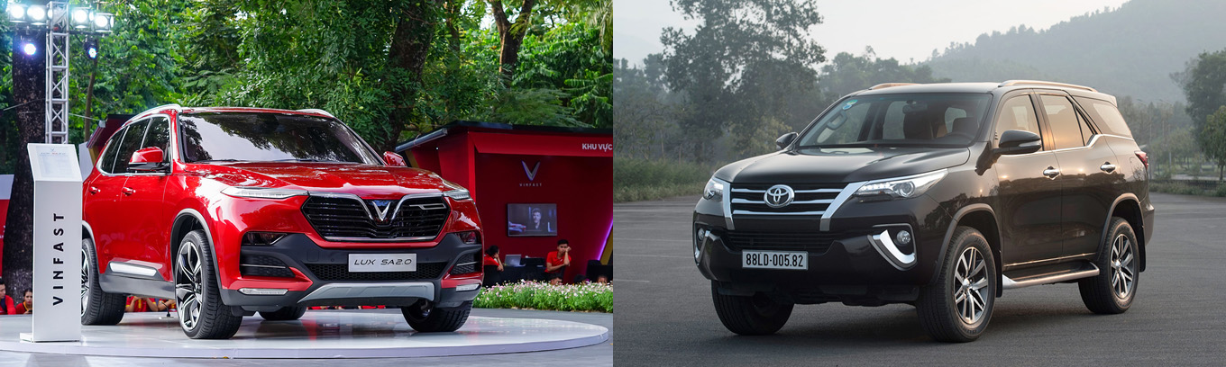 So sánh nhanh VinFast LUX SA2.0 với Toyota Fortuner 2.7V 4x2 cùng tầm giá hơn 1,1 tỷ đồng a1