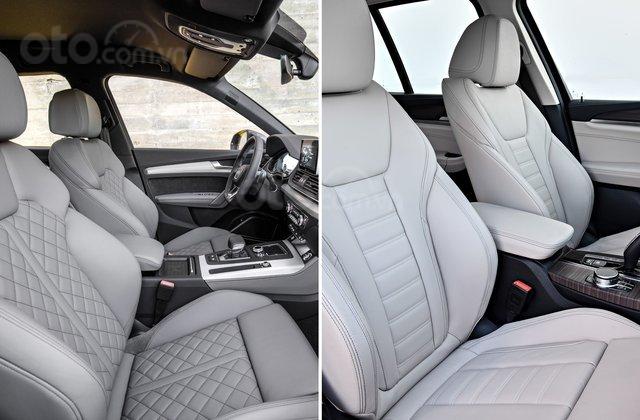 ghế ngồi trên Audi Q5 2018 và BMW X3 2019