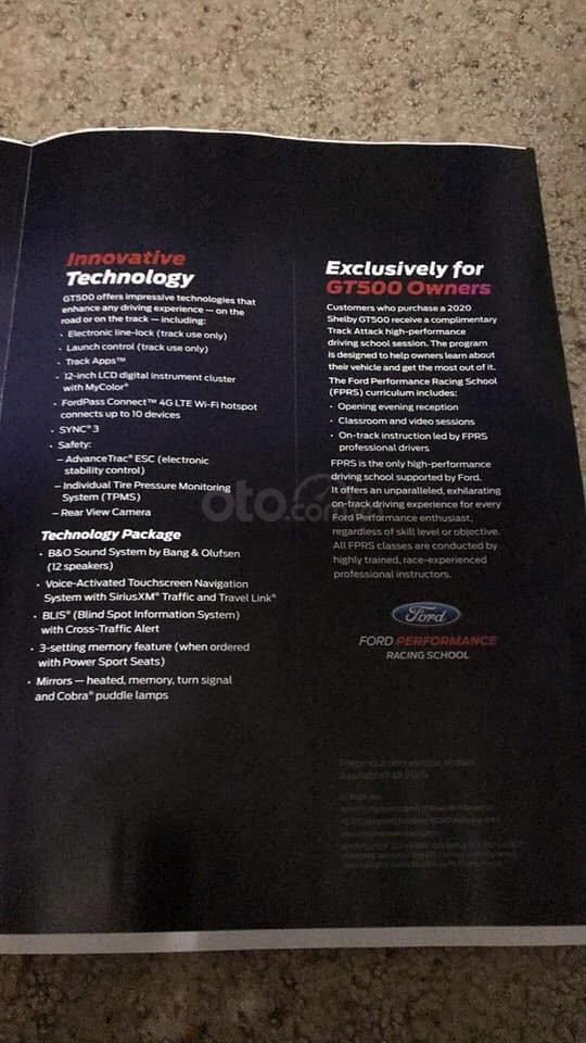 Ảnh brochure Ford Mustang Shelby GT500 2020 - ảnh 4