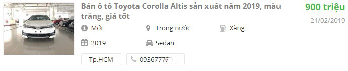 Thị trường ảm đạm, đại lý xuống giá Toyota Corolla Altis 2019 hơn 30 triệu đồng để kích cầu 12 Thị trường ảm đạm, đại lý xuống giá Toyota Corolla Altis 2019 hơn 30 triệu đồng để kích cầu a12