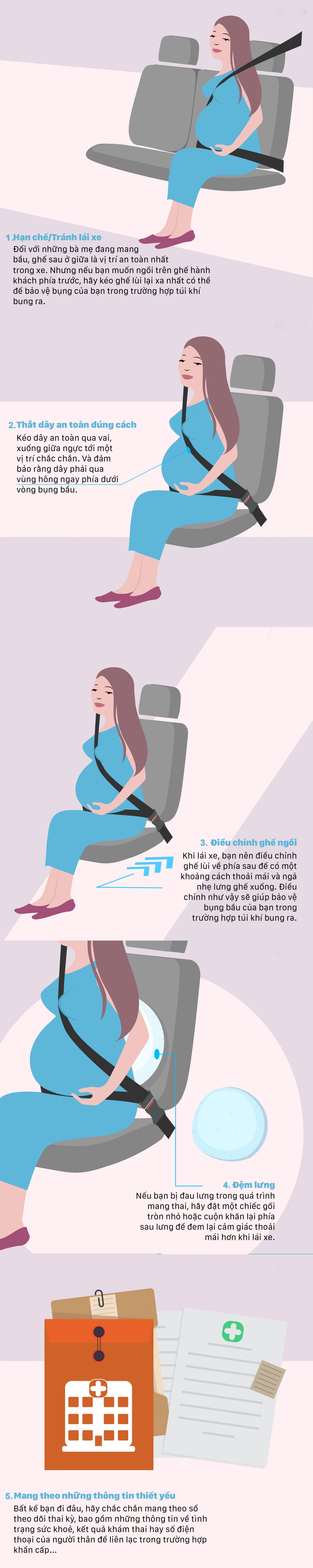 Nắm nhanh 5 lưu ý giúp phụ nữ mang bầu lái xe ô tô an toàn.
