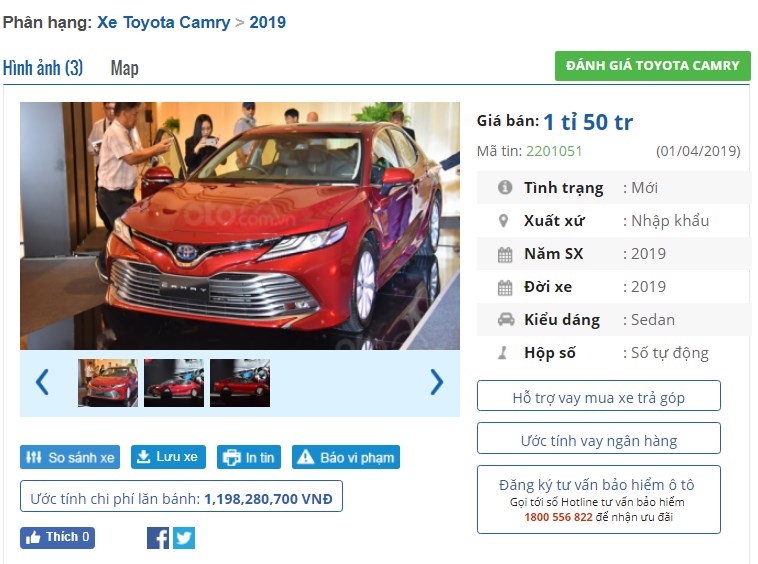 Đại lý nhận đặt cọc Toyota Camry 2019 nhập khẩu nguyên chiếc từ Thái Lan với giá từ 1,1 tỷ đồng - Ảnh 1.