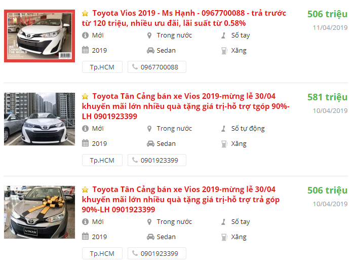 Các đại lý Toyota tiếp tục thực hiện ưu đãi