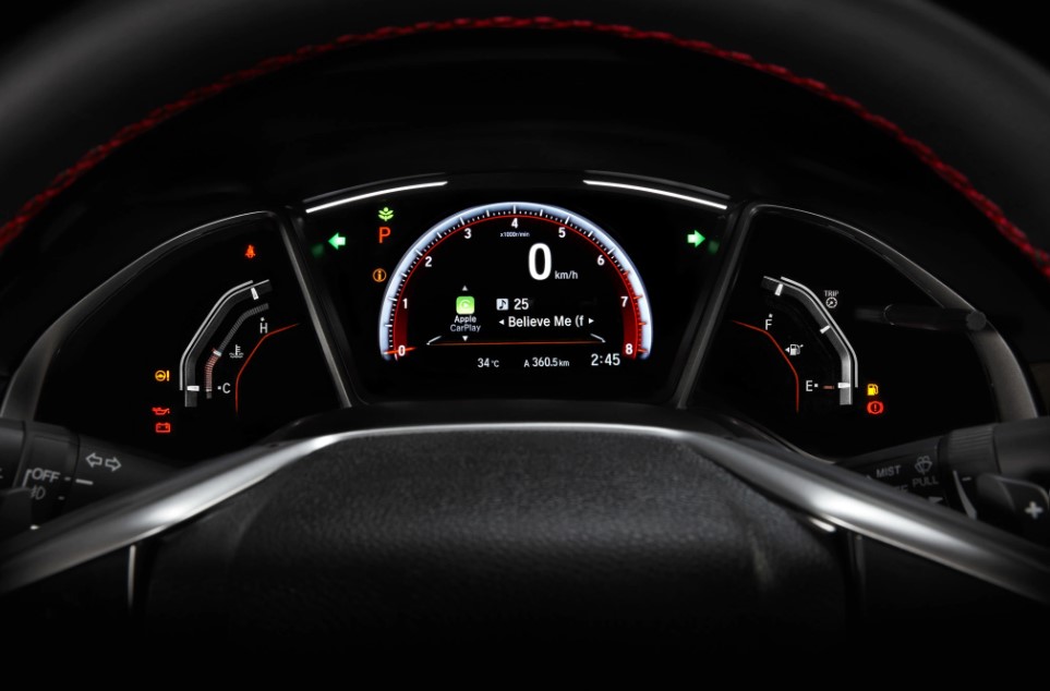 Bảng điều khiển xe Honda Civic 1.5 RS 2019: Cụm đồng hồ.