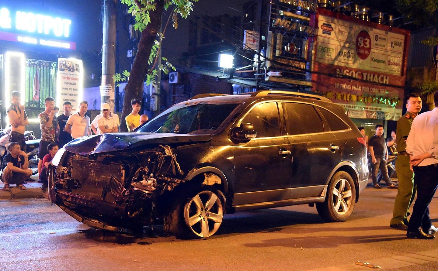 Chiếc xe Hyundai gây tai nạn tại đường Láng...