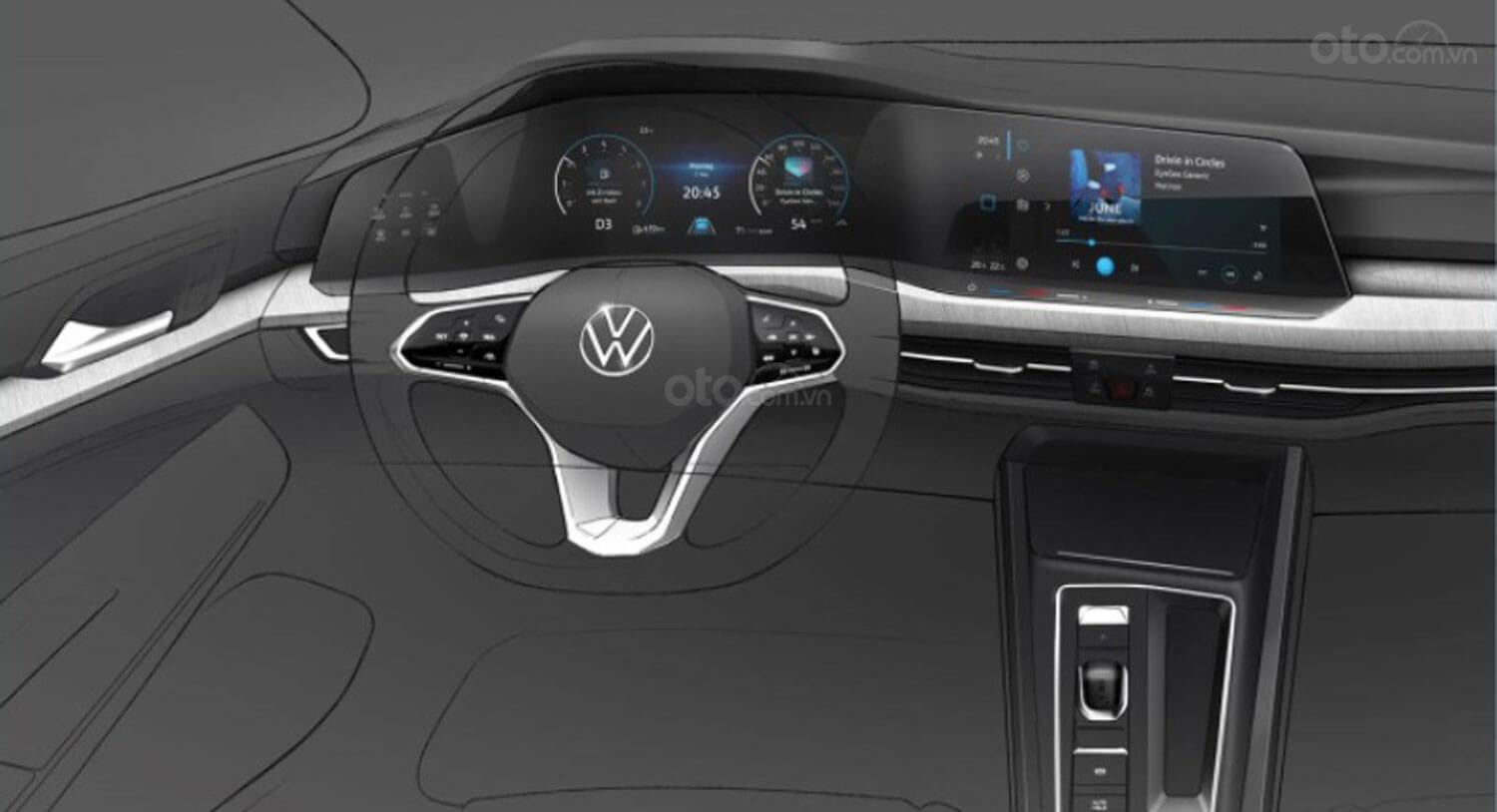 Volkswagen Golf 2020 nhá hàng thiết kế nội thất