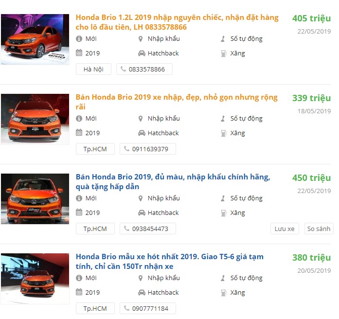 Gần kề ngày ra mắt, giá xe Honda Brio 2019 đặt cọc tại đại lý giảm mạnh.