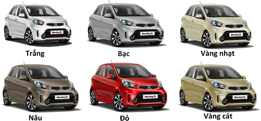 6 màu xe kia morning 2019 6 màu xe kia morning 2019