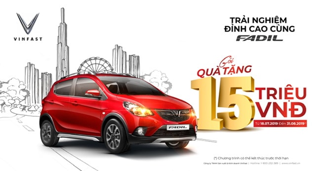 VinFast Fadil 2019 tung ưu đãi mới đến hết ngày 31/8/2019.