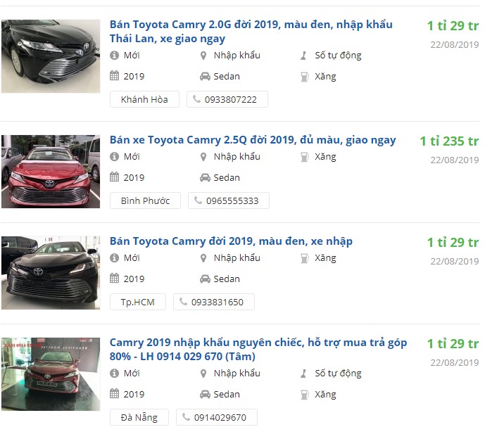 Giá xe Toyota Camry tại đại lý như thế nào trong tháng 8 khi phân khúc sắp có biến động? - Ảnh 1.