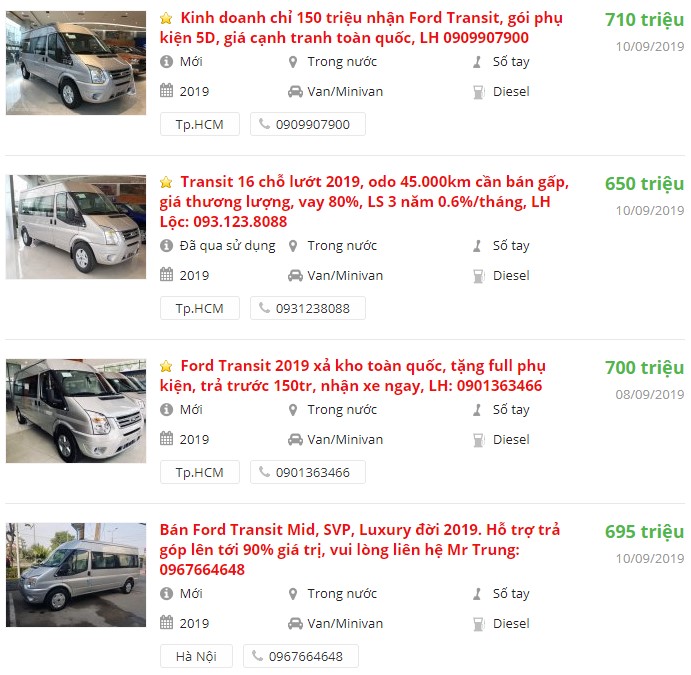 Ford Transit 2019 có khuyến mại gì? Ford Transit 2019 có khuyến mại gì?.