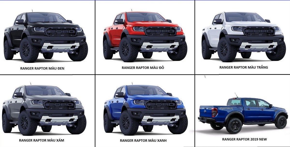 Màu xe Ford Ranger Raptor 2021