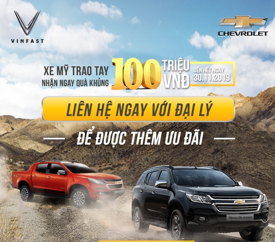 Giá xe Chevrolet Colorado và Trailblazer tiếp tục giảm trăm triệu trong tháng 11/2019.