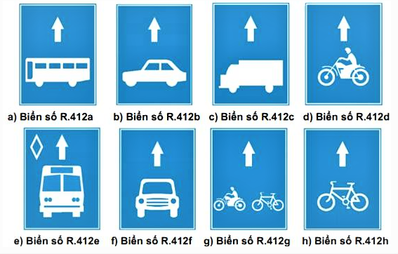 Biển hiệu quy định làn đường dành cho các phương tiện.