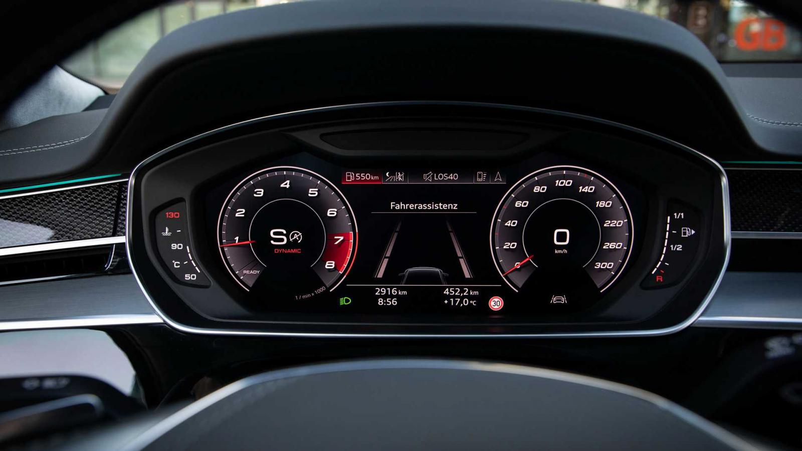 Đánh giá xe Audi S8 2020 về trang bị tiện nghi: đồng hồ lái
