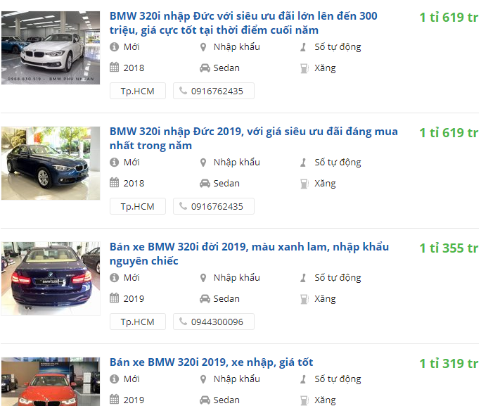 Giá xe BMW 3-Series tại đại lý, giảm 300 triệu đồng tiền mặt 1