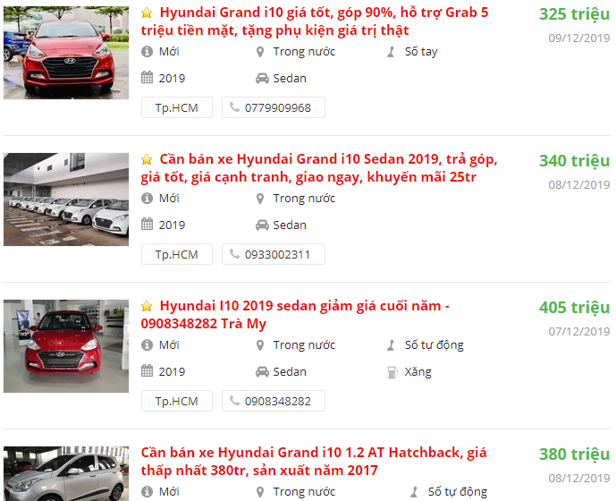 Đại lý chốt giá hấp dẫn cho Hyundai Grand i10, Morning, Wigo, Brio 1