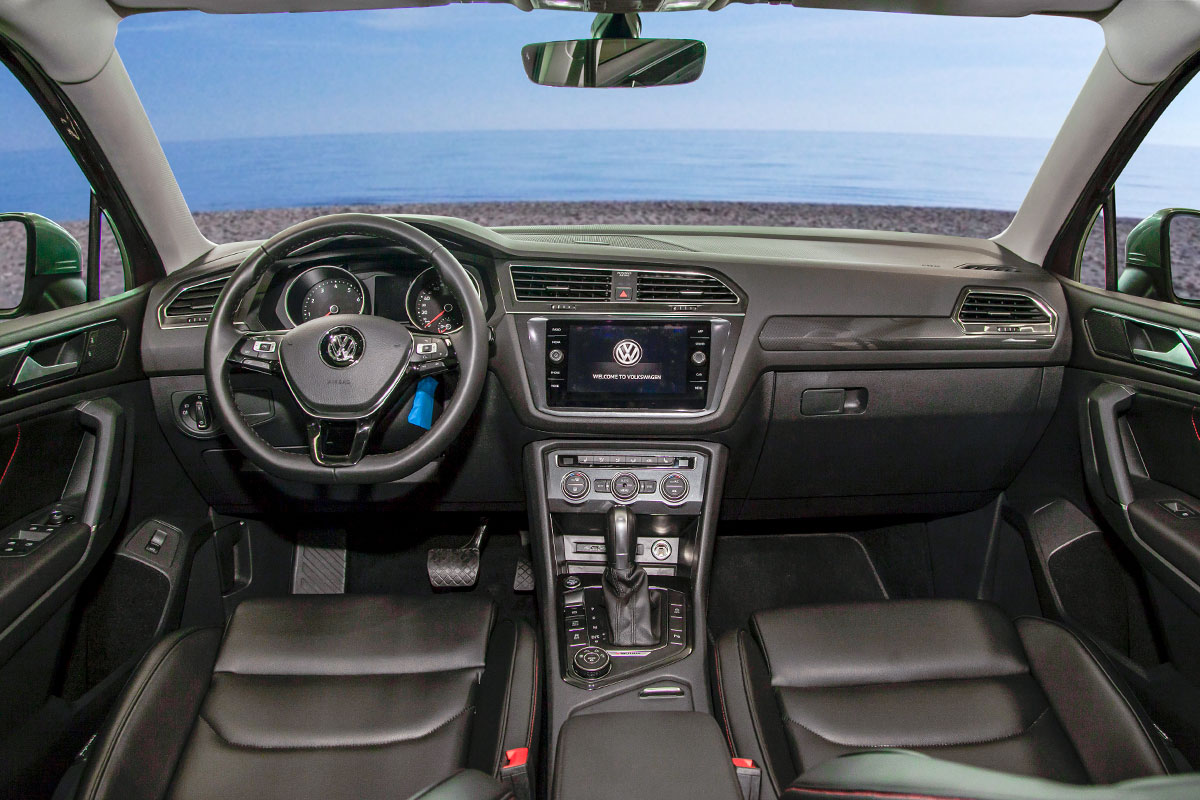 Nội thất VW Tiguan Allspace Highline được thiết kế gọn gàng.