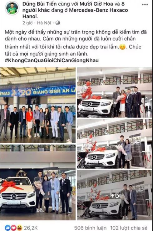 Thủ môn Bùi Tiến Dũng đi nhận xe Mercedes-Benz GLC được tặng 4a