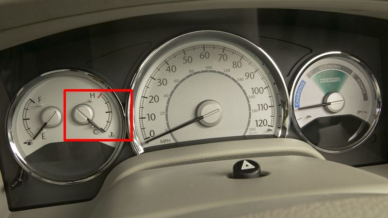 Vị trí và hình dáng đồng hồ nhiệt độ trên xe ô tô.