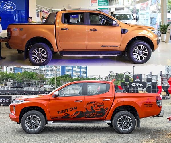 So sánh Mitsubishi Triton với Ford Ranger So sánh Mitsubishi Triton với Ford Ranger
