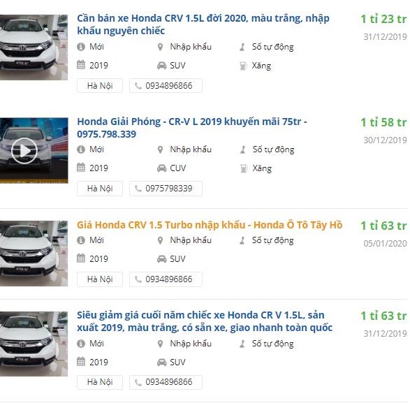 Honda CR-V giảm giá tại đại lý a2