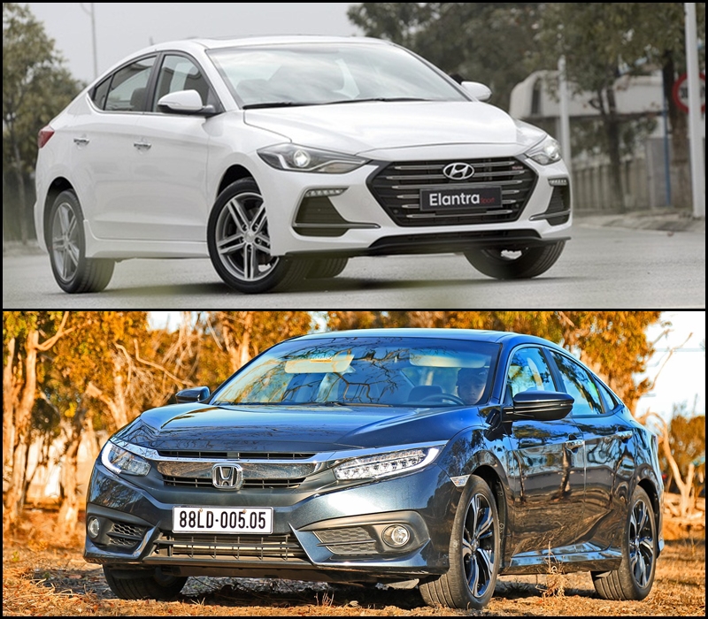 So sánh xe Hyundai Elantra và Honda Civic So sánh xe Hyundai Elantra và Honda Civic
