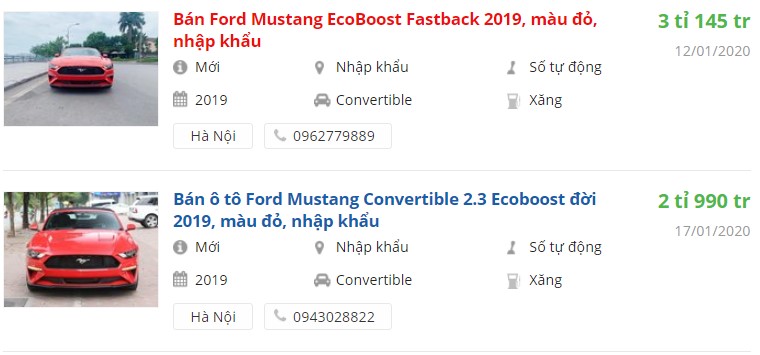 Ford Mustang giá bao nhiêu, soi giá "siêu ngựa" các đại gia Việt a1
