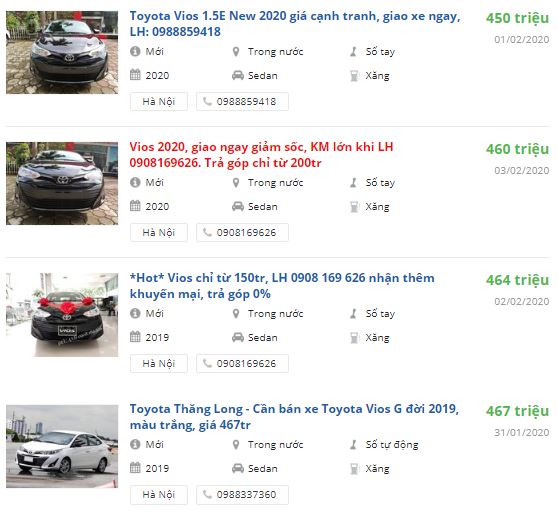 Toyota Vios giảm giá tại đại lý sau Tết Nguyên Đán a1