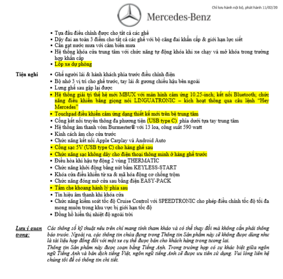 Thông số kỹ thuật Mercedes-Benz GLC 200 4MATIC 2021 tại Việt Nam