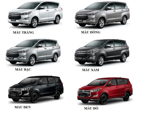 Bảng màu xe Toyota Innova 2020 Bảng màu xe Toyota Innova 2020