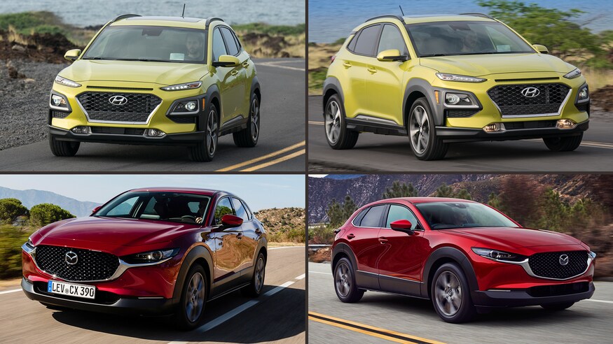 So sánh điểm mạnh xe Mazda CX-3 2020 và ưu điểm xe Hyundai Kona 2020.