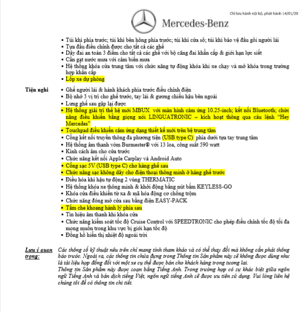 Thông số kỹ thuật Mercedes-Benz GLC 300 2021
